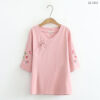 21-1113.3 เสื้อคอวีกระดุมจีน