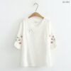 21-1113.5 เสื้อคอวีกระดุมจีน