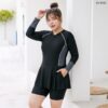 81-1095N (3) ชุดว่ายน้ำกันยูวีแถบเทา