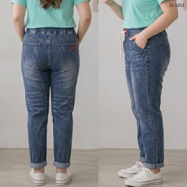 11-1253M (1) กางเกงยีนส์เอวยางยืด