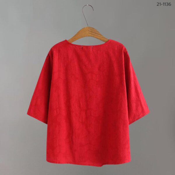 21-1136 (2) เสื้อคอกลมผ้าป่าน