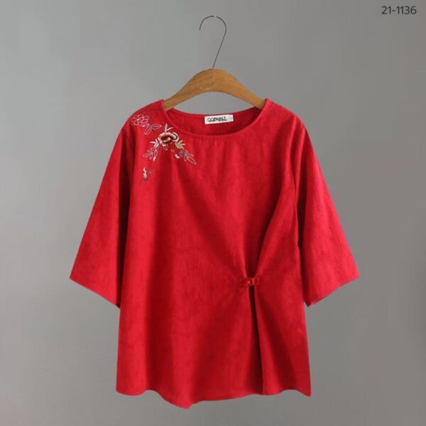 21-1136 (3) เสื้อคอกลมผ้าป่าน