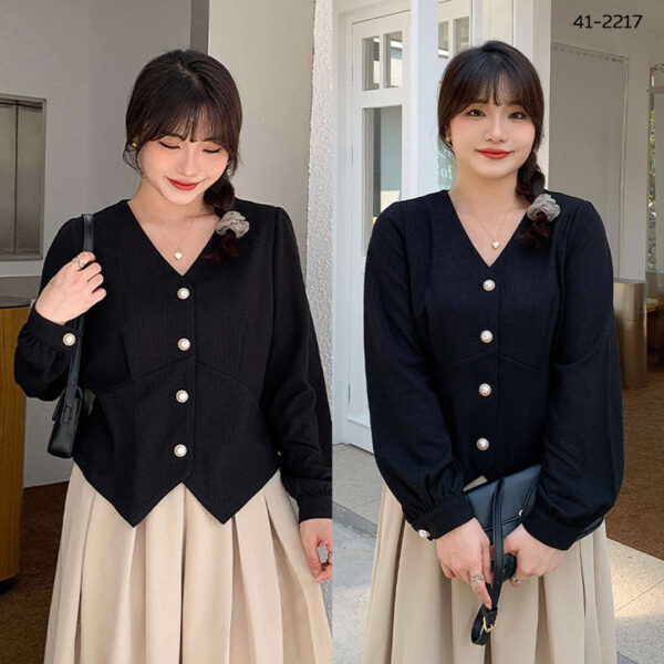 41-2217BL.2 เสื้อทำงานผ้าครอสติช