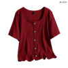 เสื้อคอกลมแต่งกระดุมหน้า