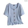 เสื้อคอกลมแต่งกระดุมหน้า