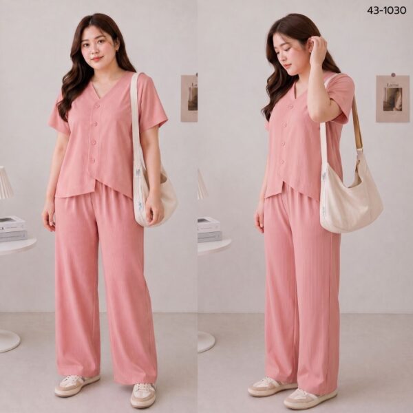 43-1030 (12) เซ็ตเสื้อกางเกงผ้าเรยอน