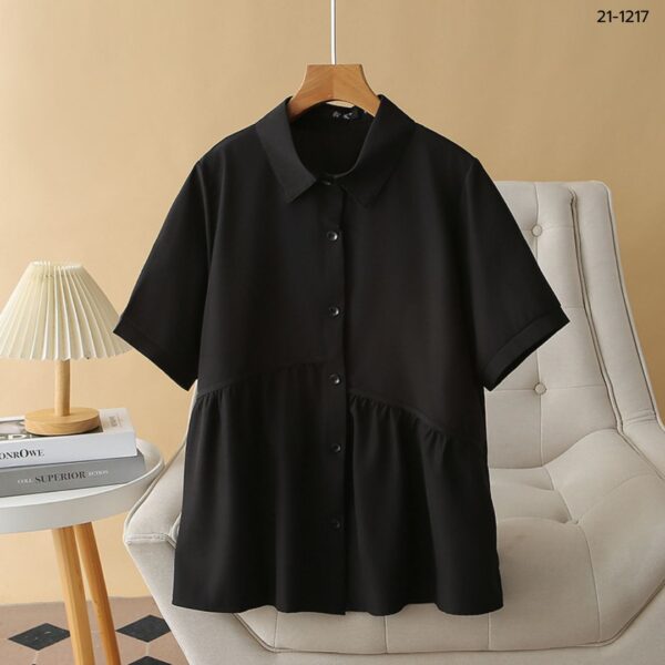 เสื้อเคอปกแขนสั้นสีดำ