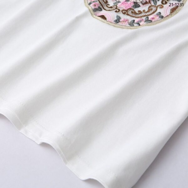 เสื้อยืดคอกลมปักลายจีน