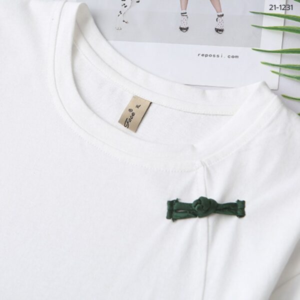 เสื้อยืดคอกลมปักลายจีน