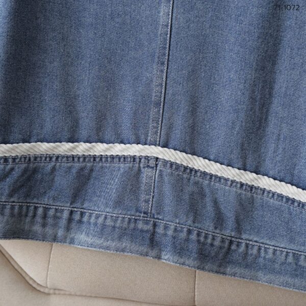 เสื้อคลุมยีนส์ตัดต่อผ้าลูกฟูก