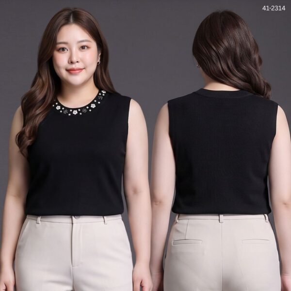 41-2314 (3) เสื้อแขนกุดปักมุก