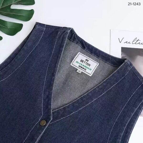 21-1243 (6) เสื้อยีนส์แขนกุดคอวี