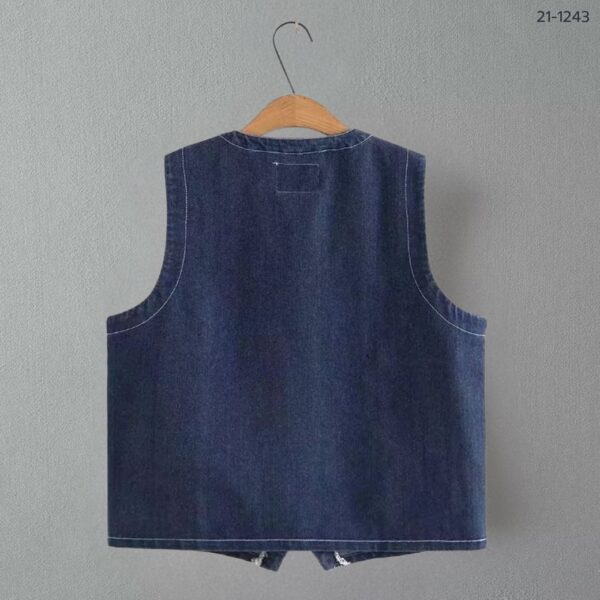21-1243 (7) เสื้อยีนส์แขนกุดคอวี