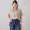 เสื้อครอปปกเชิ้ตแขนสั้น