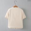เสื้อทำงานแขนสั้นคอกลม