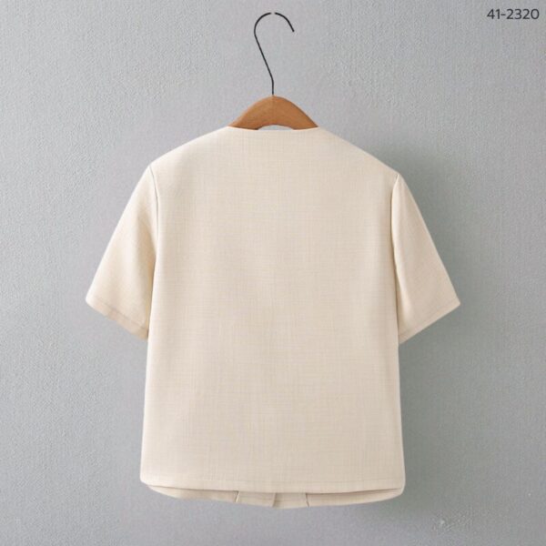 เสื้อทำงานแขนสั้นคอกลม