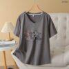 21-1252 (10) เสื้อยืดพิมพ์ลายตุ๊กตา