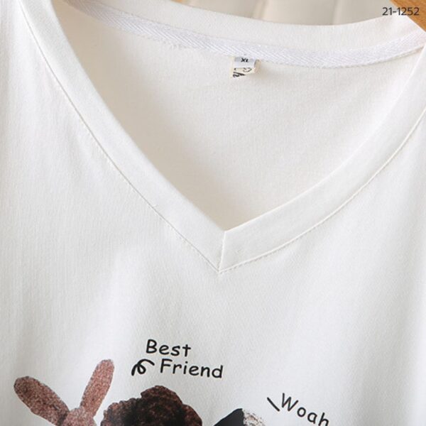 21-1252 (5) เสื้อยืดพิมพ์ลายตุ๊กตา