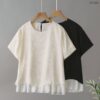 21-1262 (1) เสื้อคอกลมผ้าพลีท