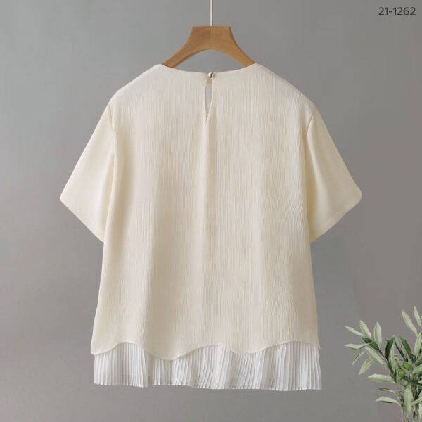 21-1262 (6) เสื้อคอกลมผ้าพลีท