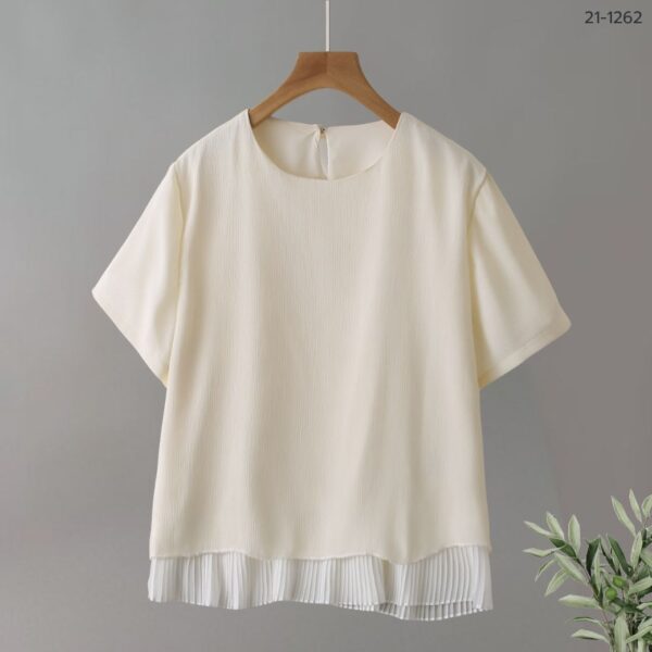 21-1262 (7) เสื้อคอกลมผ้าพลีท