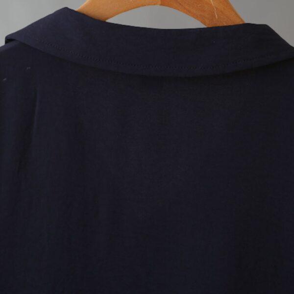 21-1266 (5) เสื้อคอวีผูกโบว์ช่วงเอว