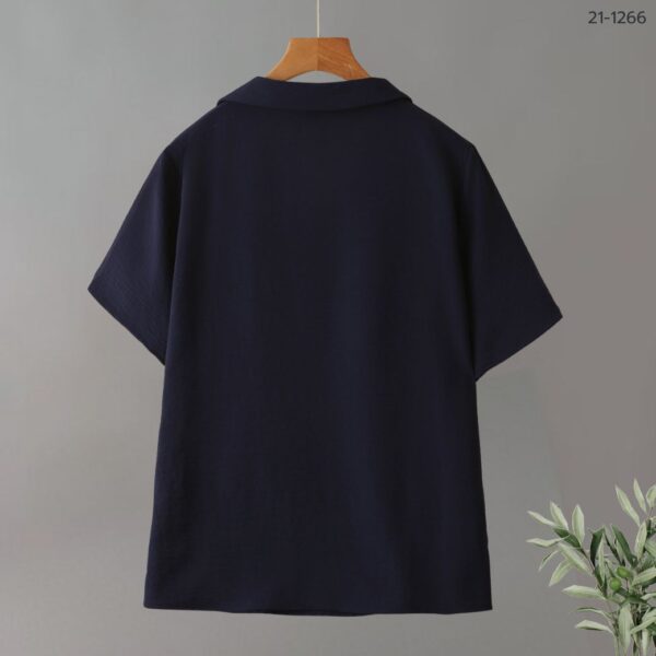 21-1266 (7) เสื้อคอวีผูกโบว์ช่วงเอว