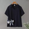 21-1266 (9) เสื้อคอวีผูกโบว์ช่วงเอว