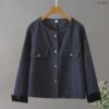 เสื้อคลุมยีนส์แขนยาวทรงสั้น