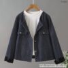 เสื้อคลุมยีนส์แขนยาวทรงสั้น