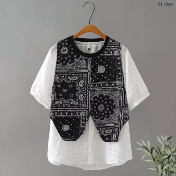 เสื้อคอกลมตัดต่อเสื้อกั้ก