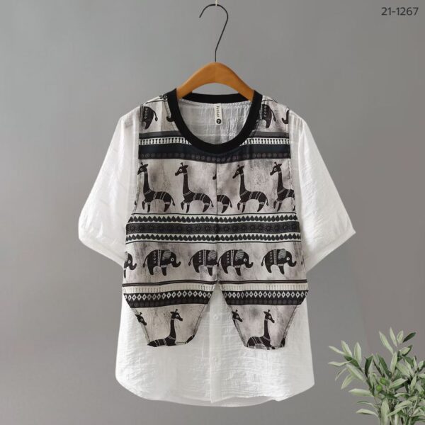เสื้อคอกลมตัดต่อเสื้อกั้ก