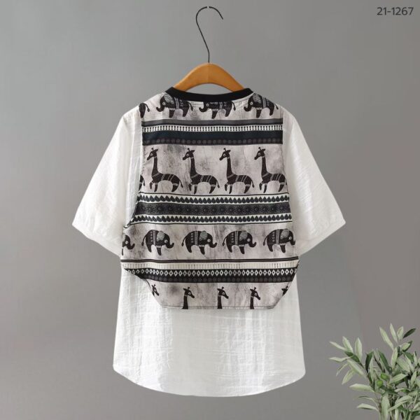 เสื้อคอกลมตัดต่อเสื้อกั้ก