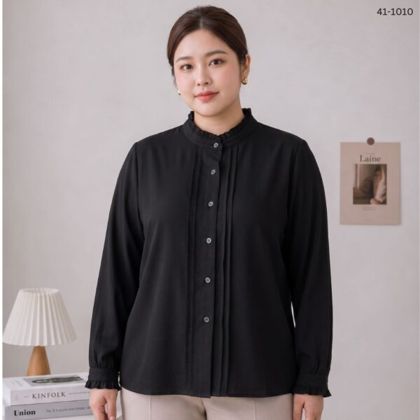 เสื้อทำงานแขนยาวคอระบาย