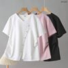 21-1276 (1) เสื้อยืดแต่งกระดุม