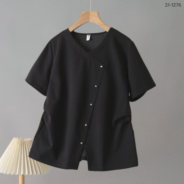 21-1276 (10) เสื้อยืดแต่งกระดุม