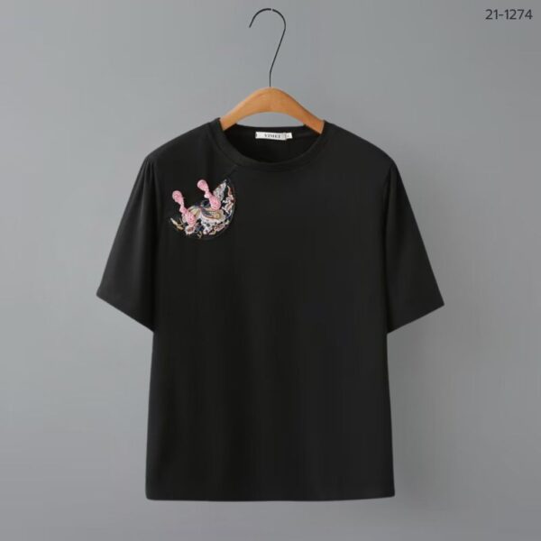 21-1274 (10) เสื้อยืดปักลายจีน