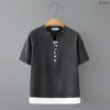 21-1278 (9) เสื้อคอวีแต่งกระดุม