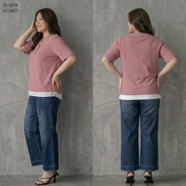 21-1278+11-1427 (4) เสื้อคอวีแต่งกระดุม