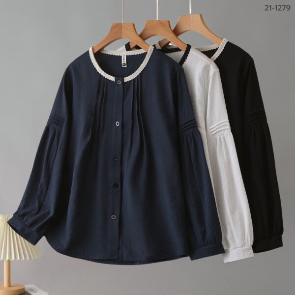 เสื้อเชิ้ตคอกลมแขนยาว