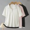 21-1282 (1) เสื้อยืดคอปีนมีซิบรูด