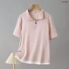 21-1282 (10) เสื้อยืดคอปีนมีซิบรูด