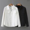 41-1019 (1) เสื้อเชิ๊ตซิปหน้าแขนยาว