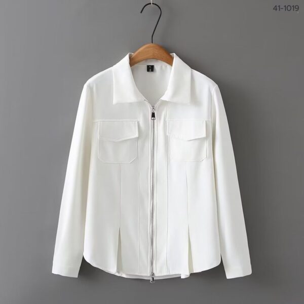 41-1019 (3) เสื้อเชิ๊ตซิปหน้าแขนยาว