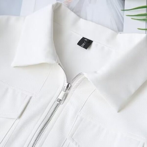 41-1019 (5) เสื้อเชิ๊ตซิปหน้าแขนยาว