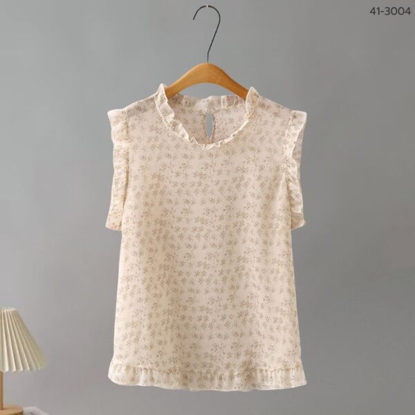 41-3004 (10) เสื้อชีฟองซีทรูแขนกุด