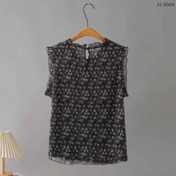 41-3004 (8) เสื้อชีฟองซีทรูแขนกุด