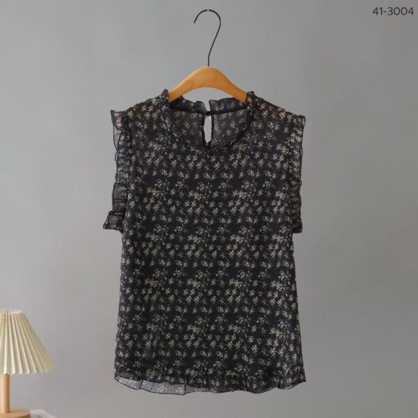 41-3004 (9) เสื้อชีฟองซีทรูแขนกุด