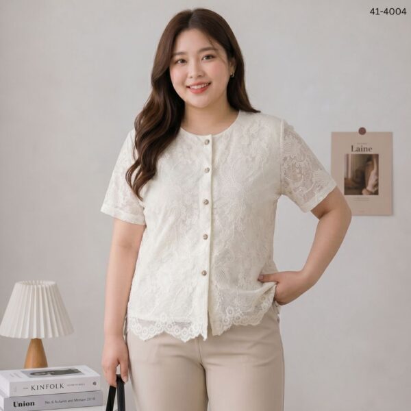 เสื้อลูกไม้แขนสั้น