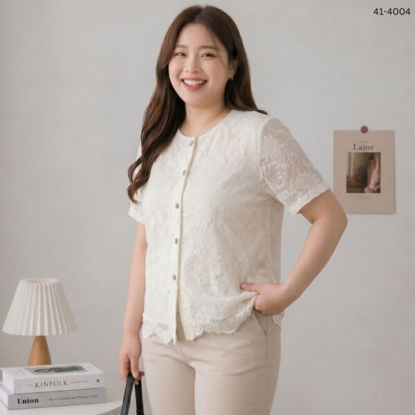 เสื้อลูกไม้แขนสั้น